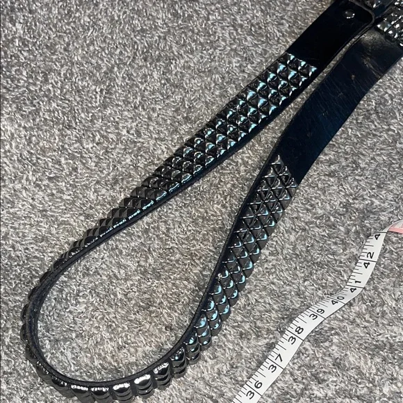Studded Black Leather Belt - Picture 3 of 3